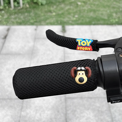 and Wear-Resistant, Cute Cartoon — Motorcycle Handle Cover - black-toy-black-dog