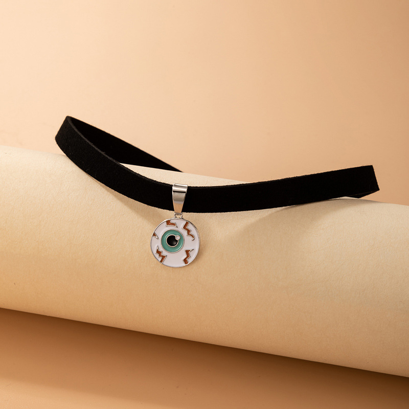 Halloween ghost eyeball mummy pumpkin lantern geometric necklace wholesale nihaojewelry