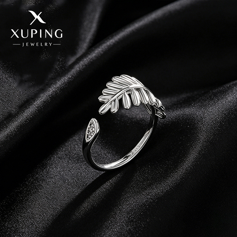 Xuping joyería comercio exterior hojas transfronterizas anillo abierto de dedo índice ajustable anillo de personalidad simple
