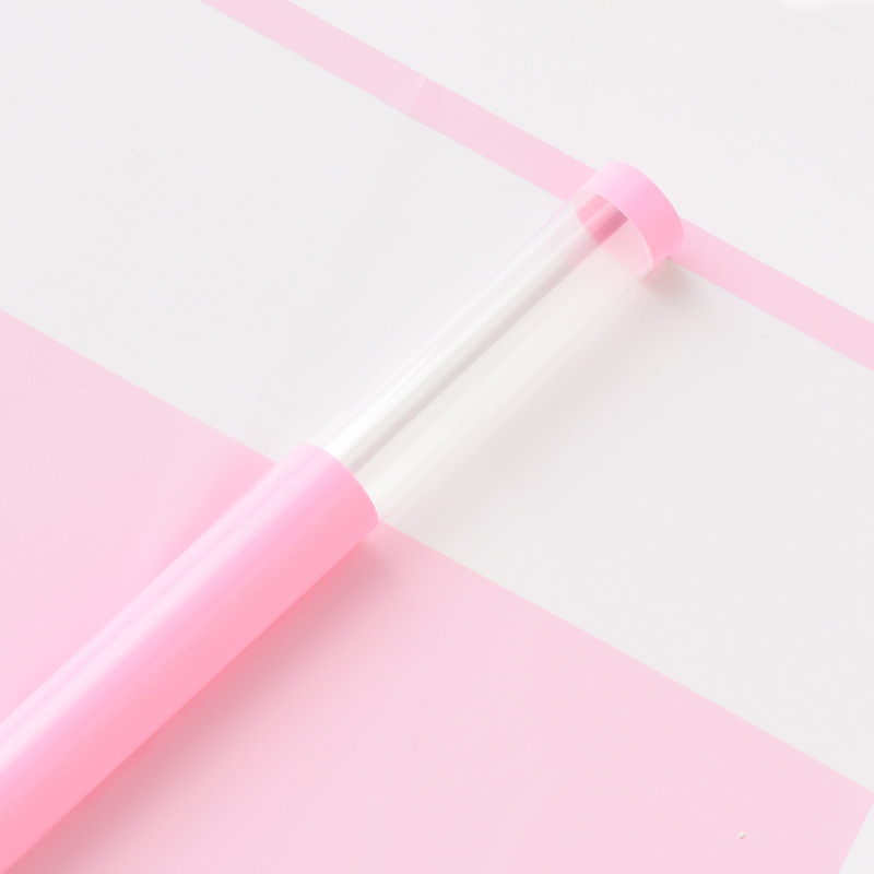 Fábrica de fiestas de flores nuevos bordes transparentes de papel de embalaje de flores de vidrio color sólido florista paquete de papel de embalaje de flores