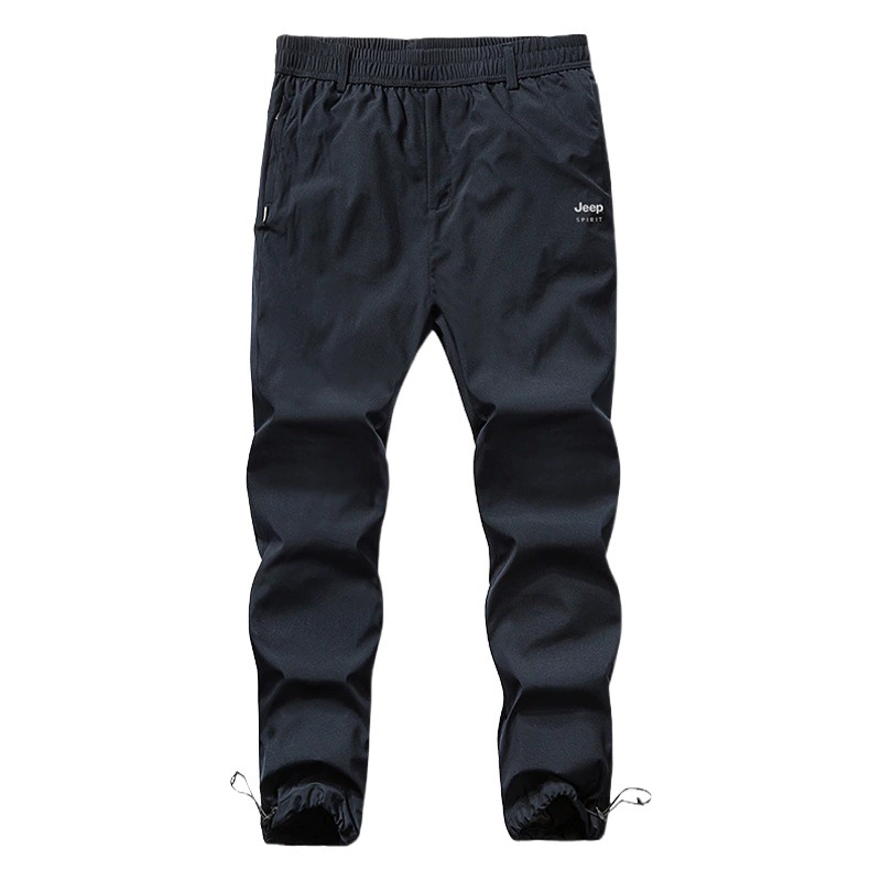 JEEP SPIRIT, новые мужские ветрозащитные пуховые брюки со средней талией, мужские брюки больших размеров, утепленные пуховые повседневные брюки