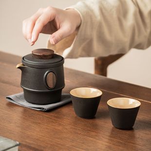 Portable Travel Tea Set Quick Cup Outdoor Camping Kung Fu Ceramic Business Gift Customization