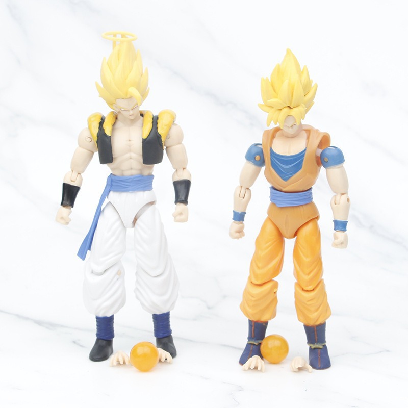 La articulación se puede mover versión simple Dragon Ball Black Haior Wukong caja de color ventana abierta azul Dragon Ball caja modelo de figura al por mayor