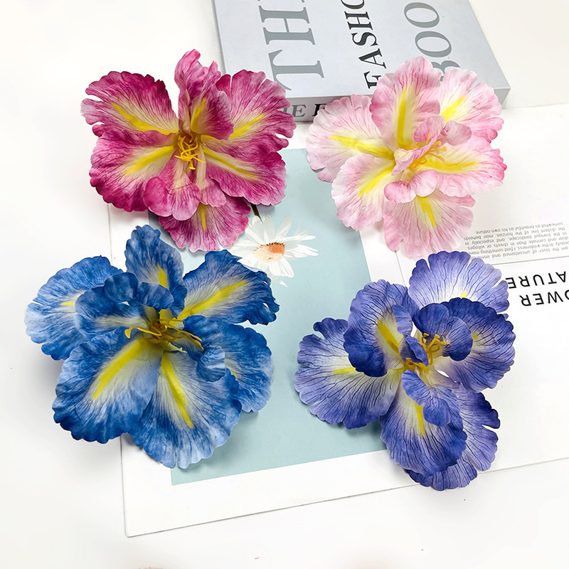 Simulated Iris Alice Flower Head DIY Headdress Hairpin Flower Accessories Wedding Hall Bouquet Props Flower Wall Decoration
