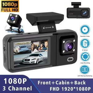 A98 Üç Linzalı 1080P Full HD Ön, Arxa və Daxili Avtomobil DVR Wifi