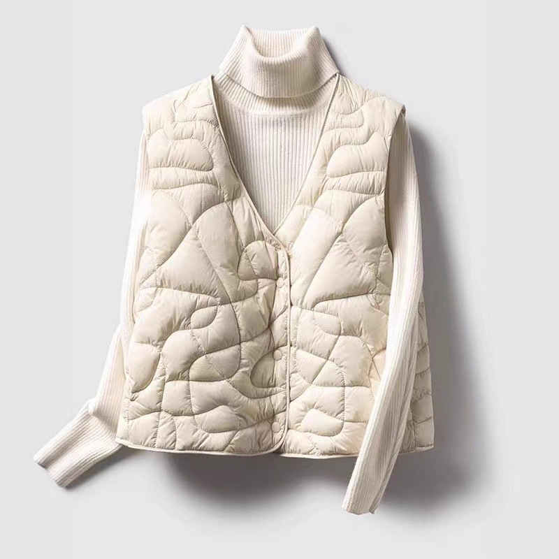 90 White Duck down Lightweight down Vest for Women, Short Style, 2026 New Korean Version, Coat Companion Inner Layer, Lightweight Vest