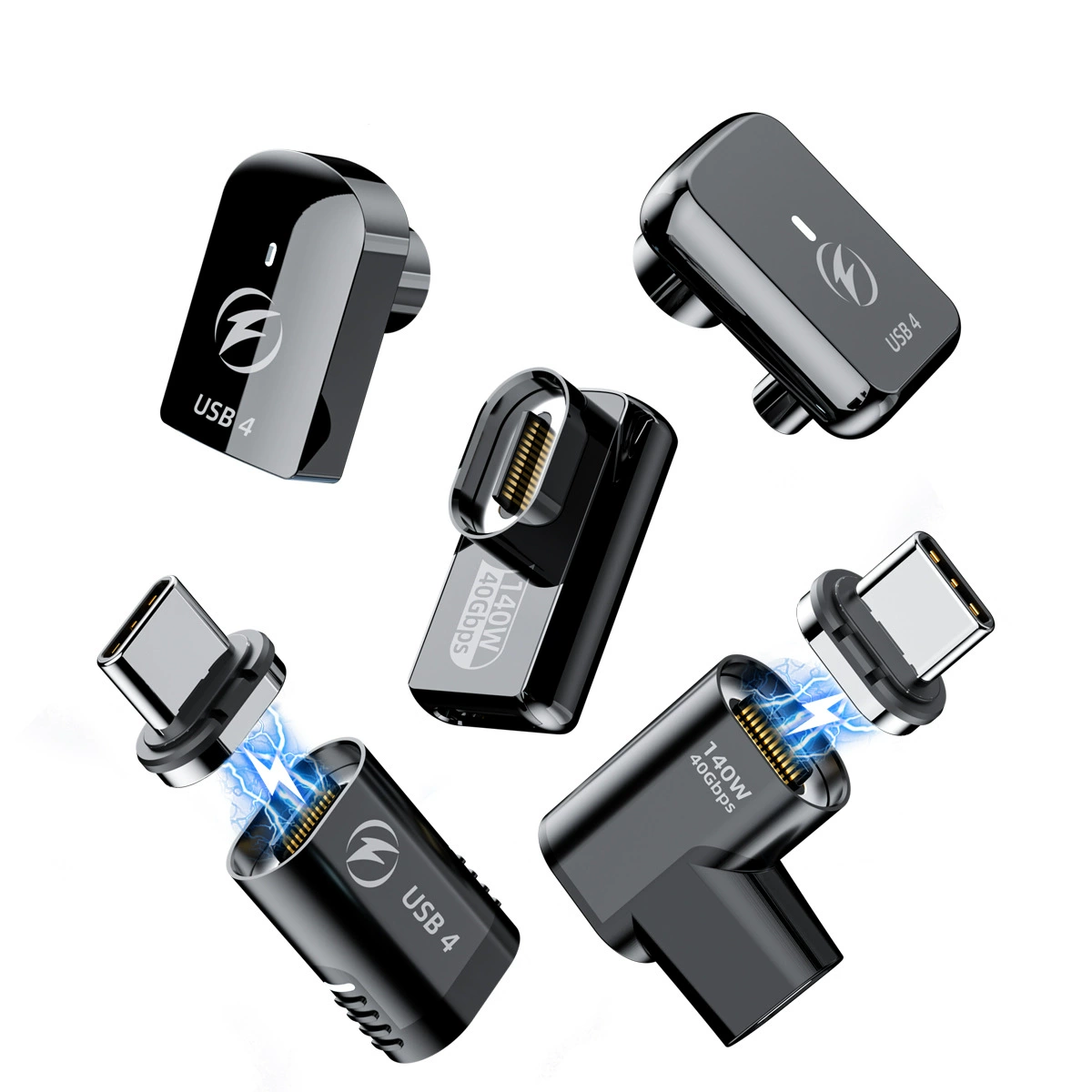 Полная совместимость Elbow pd24pin, быстрая зарядка 140W, разъем Type-C боковой магнитный всасывающий, передача видео MacBook 4k