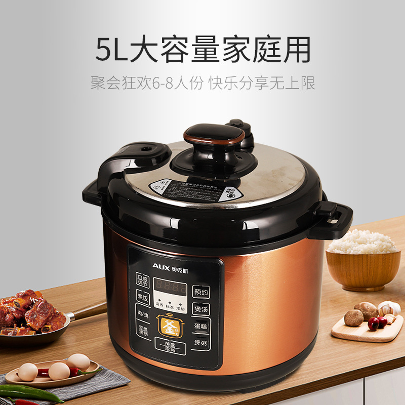 Household 5-liter electric pressure cooker large capacity non-stick pan multi-function automatic exhaust intelligent pressure cooker factory direct sales