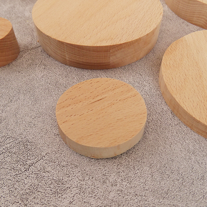 Hoja redonda de madera redonda de madera pequeña columna taza de mesa hecha a mano diy material modelo de cabaña puede personalizarse