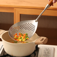 JUD5304不锈钢漏勺家用厨房长柄煮面过滤大捞勺油炸一体成型大号