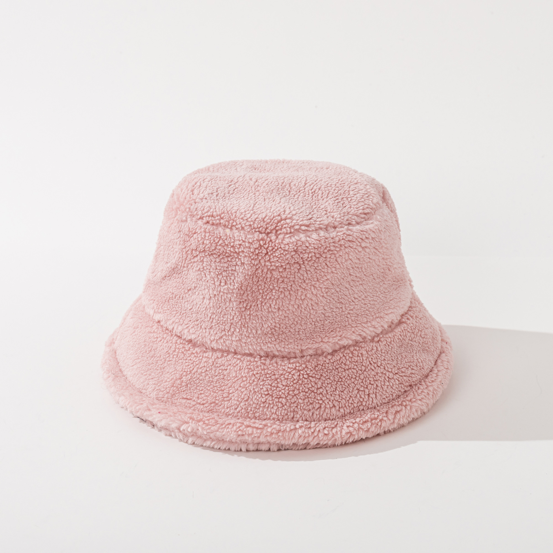 Sombrero de pescador de lana de cordero de color sólido para hombres y mujeres otoño e invierno nuevo cálido sombrero de cuenca engrosada gran circunferencia de la cabeza sombrero simple de todo fósforo