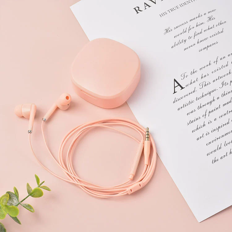 Проводные наушники (Earbarin), чехол-макарон, 3.5 мм, кабель 1.2 м из ПТФЭ с микрофоном и встроенным пультом