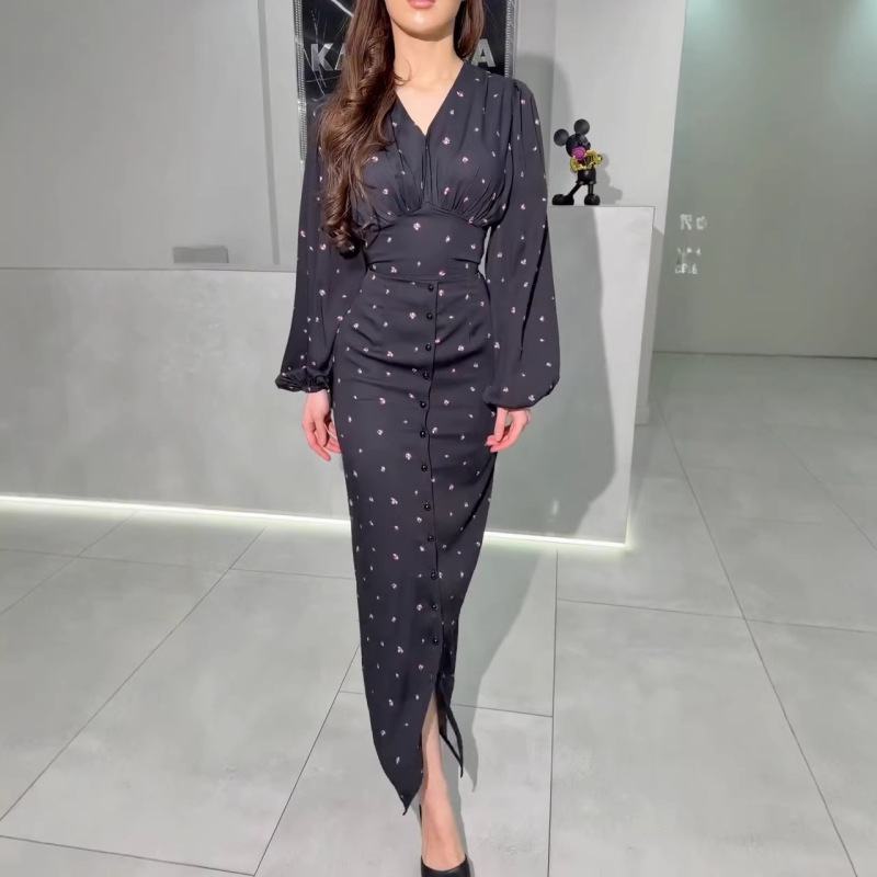 2026 Spring and Autumn New European and American Amazon Cross-Border Trade Women's Solid Color Straight Loose Long-Sleeve Dress 2026 Spring and Autumn New European and American Amazon Cross-Border Trade Women's Solid Color Straight Loose Long-Sleeve Dress