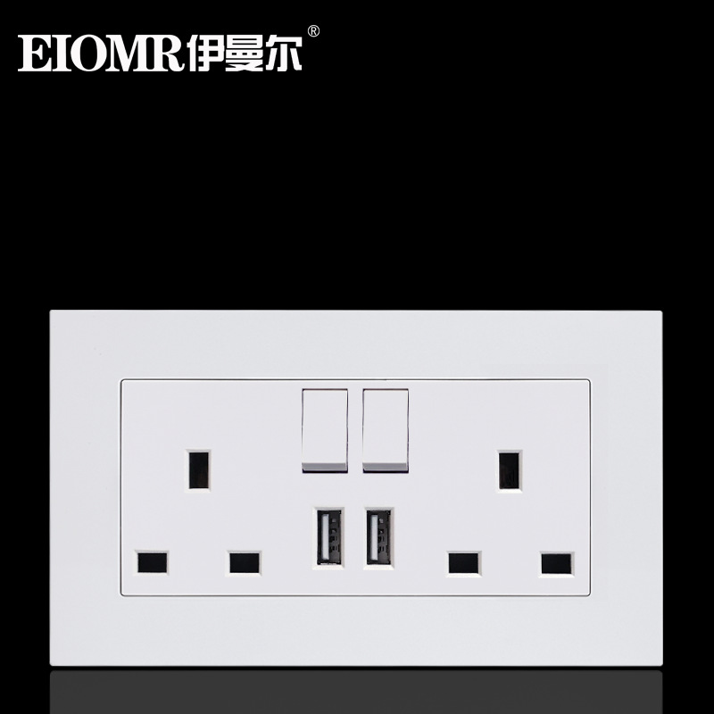 146 type 13A British standard USB switch mobile phone charge socket English Double Three source socket