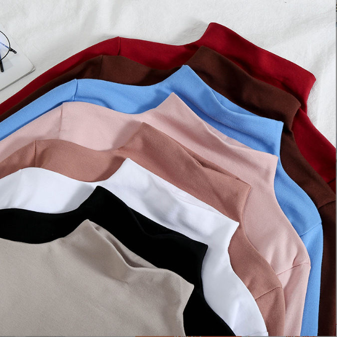 薄厚可选 2025纯色打底衫女秋冬韩版加绒长袖t恤女上衣女装批发