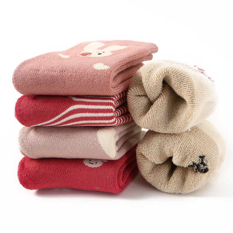 Six-fingered mouse men and women children Socks thickening Plush Autumn and winter CUHK keep warm Terry baby Towel socks
