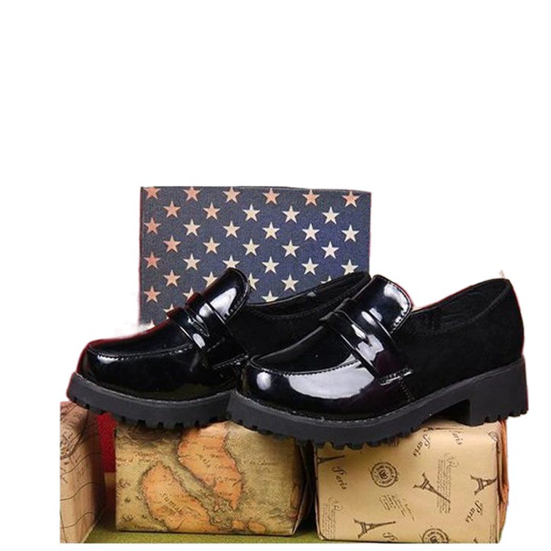 JK Японские женские школьники средней школы маленькие черные кожаные туфли, фестиваль анимации COS, игра с круглой головкой Униформа обувь партия