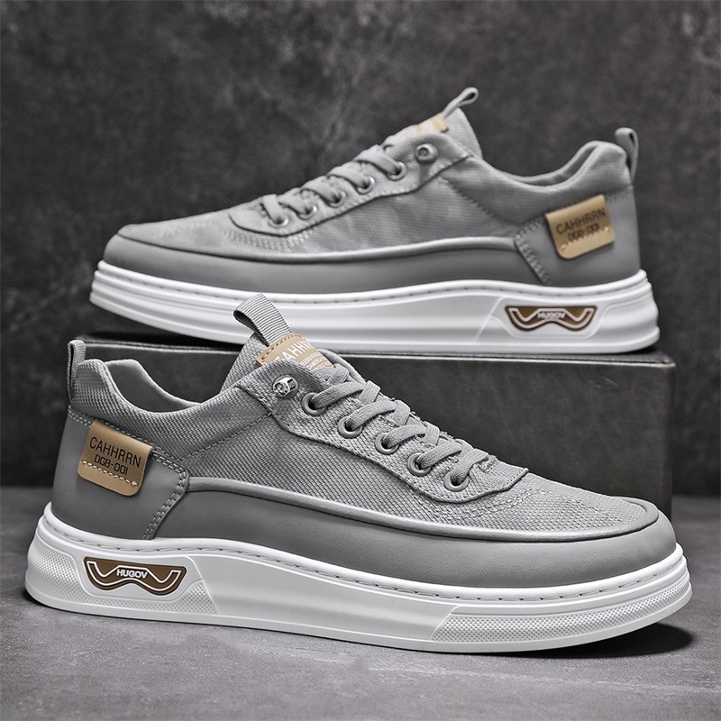 Zapatos de hombre, zapatos planos de corte bajo, zapatos deportivos casuales para estudiantes, zapatos de moda de tela de todo fósforo para hombres, verano para adolescentes 2025