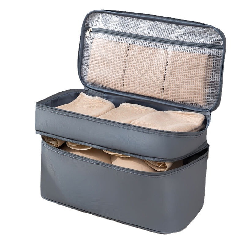 二層下着バッグ、出張ブラジャーバッグ、防水トイレタリーバッグ、ポータブルクラウド収納バッグ、大容量整理バッグ|undefined