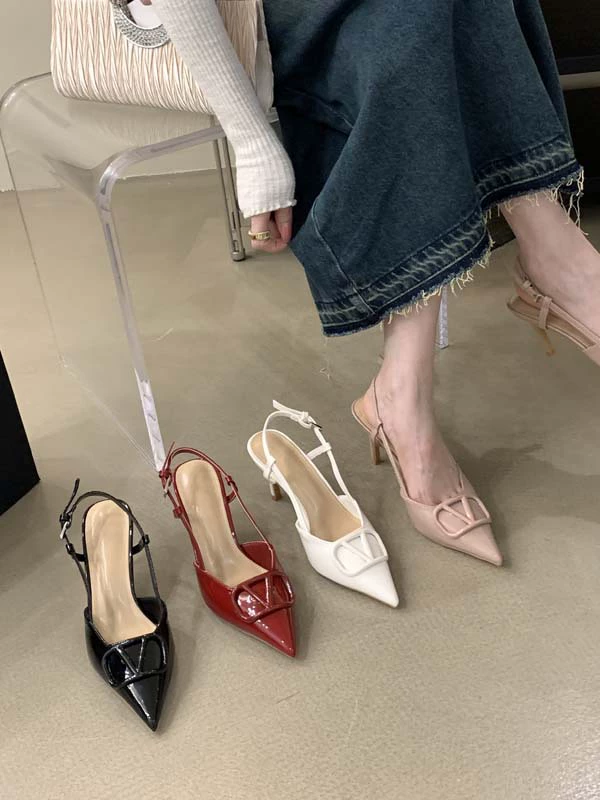 Universal buckle pointy toe, shoes high heels, french style, 5cm, 7cm