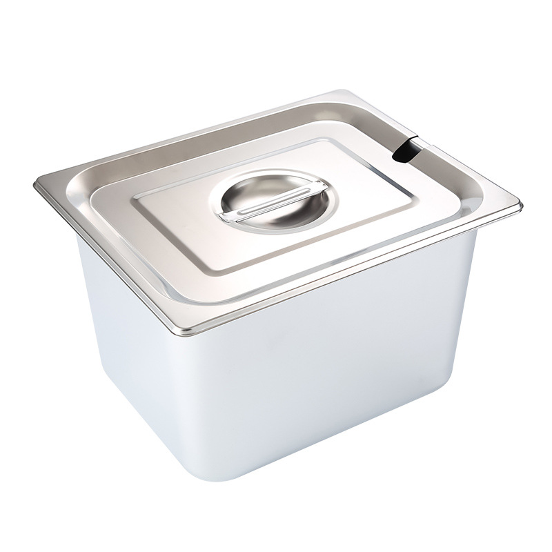 Recipiente Rectangular de Acero Inoxidable con Tapa para Camión de Comida y Mermelada
