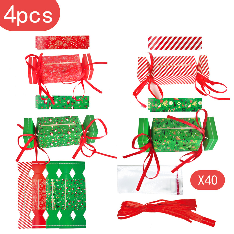 4 パッククリスマスサプライズマネーキャンディボックス子供用リボンレッドボックス装飾パーティーギフトボックスウェディングパーティー|undefined