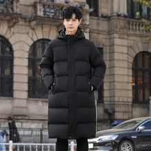 白鸭绒冬装新款中长款羽绒服男长款过膝加厚韩版学生青年中戏外套