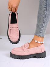 T 52936 Solid Color Loafer Platform Casual Shoes ��ɫ�ָ�Ь