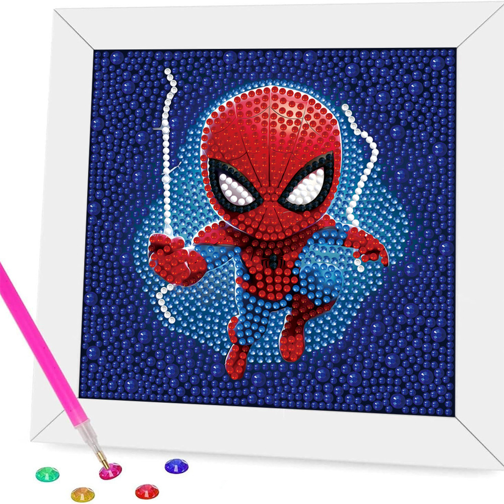 Pintura de diamantes enmarcada hecha a mano, superventas transfronteriza, de dibujos animados infantiles de la princesa Elsa, linda pintura de pegatinas de diamantes DIY