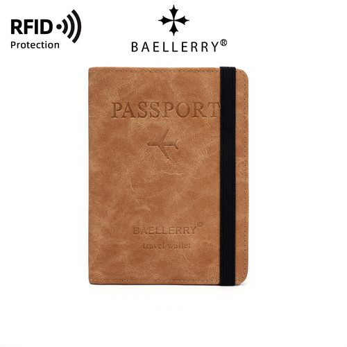 Baellerry new RFID passport bag cross-border frosted travel document holder simple anti-magnetic card bag women's wholesale