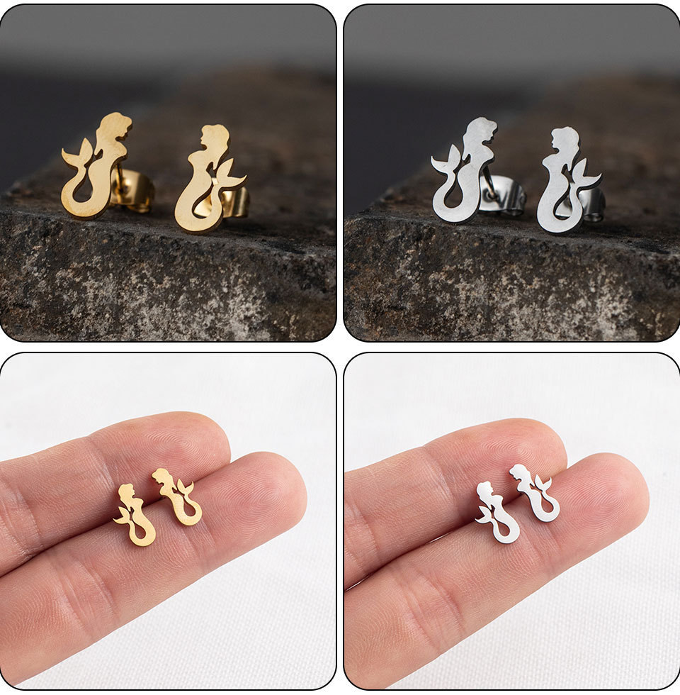 Cartoon Style Plating Stainless Steel No Inlaid Earrings Ear Studs display picture 2