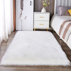 Sheepskin White Rugs for Bedroom and Living Room, Plush Window Cushion, Thick Nordic Home Bedside Rugs