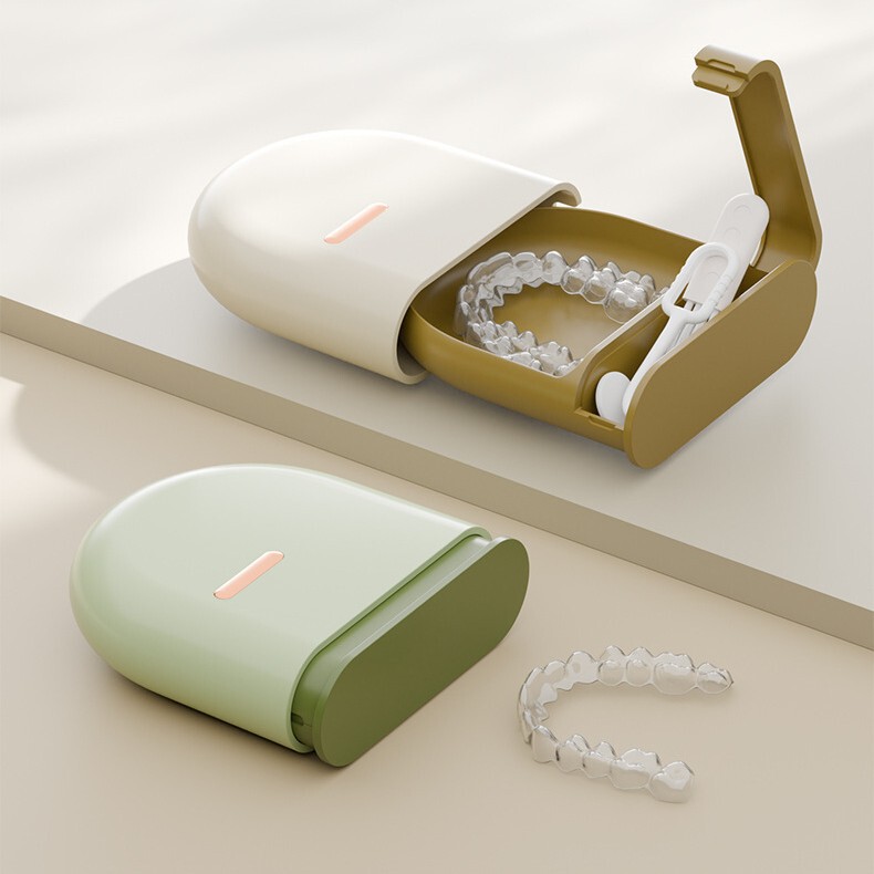 Semi-Circular Braces Box, Invisible Braces Storage Box, Portable Braces Box, Sealed Dust-Proof Braces Storage Box