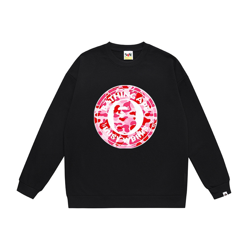 25Ss Cross-Border Niche Trendy Brand Bape Ape Head Colorful Letter Print Round Neck Sweatshirt for Men and Women Couples Same Style in