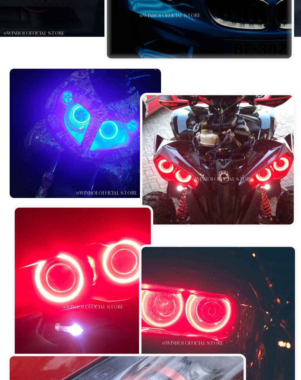 Car Led Light Headlight Cob Aperture Devil Eye Car Light Modified Angel Eye Fog Light Cob Aperture Daytime Running Light
