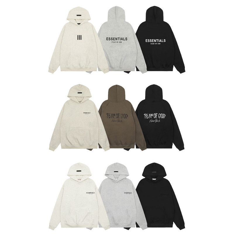 Cross-border ESSENTIALS Letter Printing fleece-lined Hooded Sweater Men's and Women's Loose Casual FOG Hoodie INS