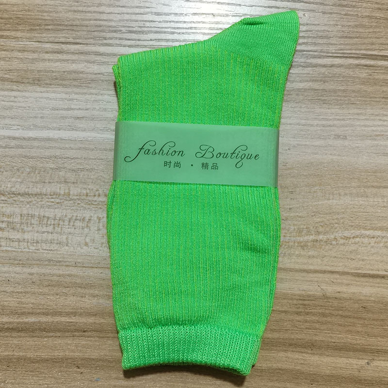 2025 nuevas calcetines de baile de color de mujer de dopamina calcetines de algodón de color sólido calcetines de tirada calcetines cuatro estaciones