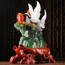 松鹤延年摆件老年人生日礼物祝寿爷爷奶奶66大寿80岁贺寿退休礼品
