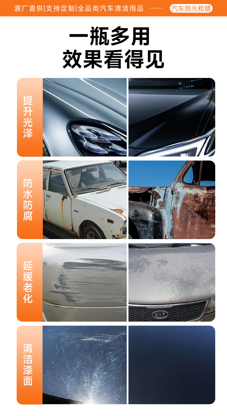 Kamoli Car Polishing Coarse Wax Powerful Abrasive Scratch Removal 1200g Paint Surface Repair Beauty Polishing Wax