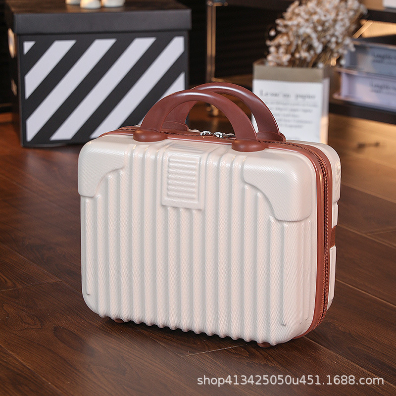 Vintage Suitcase Solid Color Accompanying Gift Box Company Gift Zipper 14 Inch Hanging Luggage Luggage Suitcase