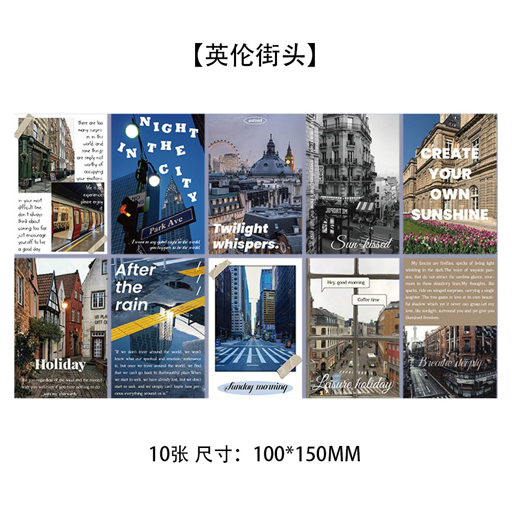 10 tarjetas de tinta micro tarjetas postales de dibujos animados de alto nivel dormitorio posters de pared decoración de fondo pegatinas de pared