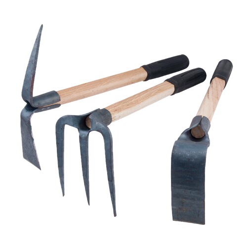 Work-forged small hoe, small and compact vegetable planting, weeding and digging, outdoor all-steel portable household planting steel hoe