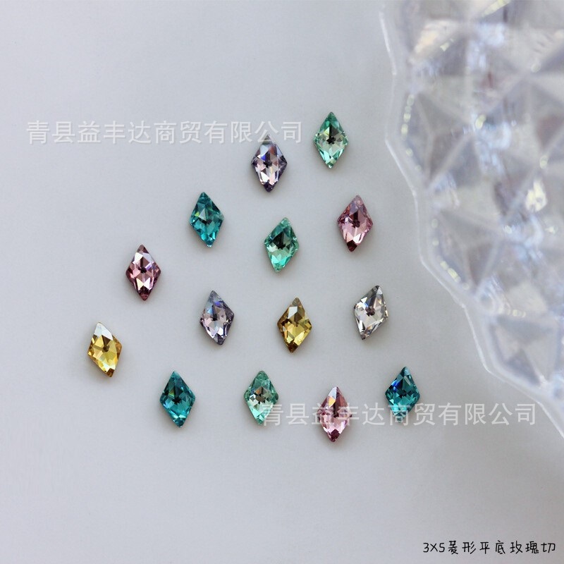 3*5mmと1.5*3mmの菱形歯科用ドリル3個/缶 超キラキラ歯科用ドリル DIY歯科用ドリル カラフル菱形歯科用ドリル|undefined