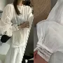 灯笼袖圆领自制气质衬衫