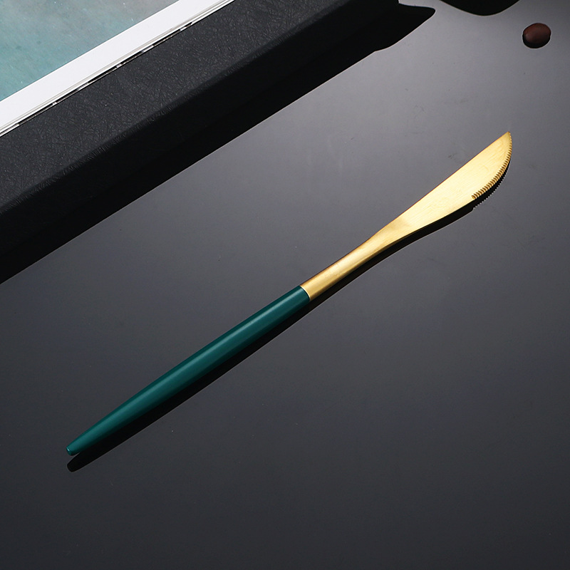 304-cuchillo de oro verde oscuro