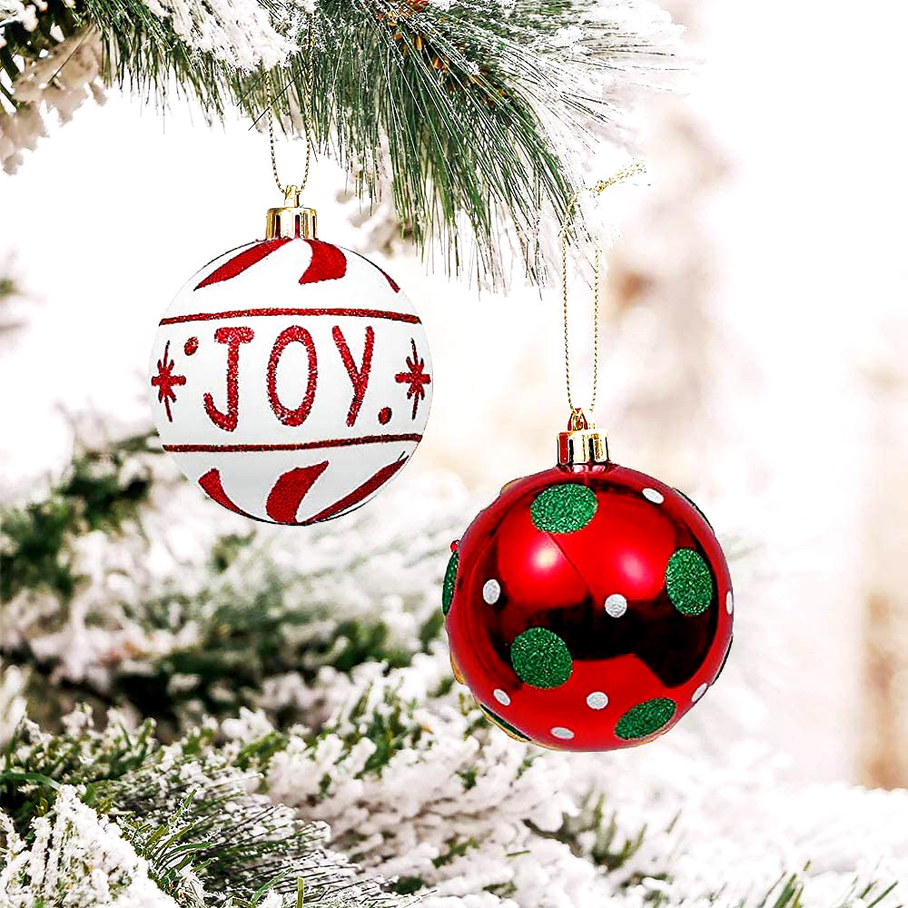 Decoración de Navidad pintada bola de Navidad set 6CM bola de plástico decoración de ventana colgante árbol de Navidad