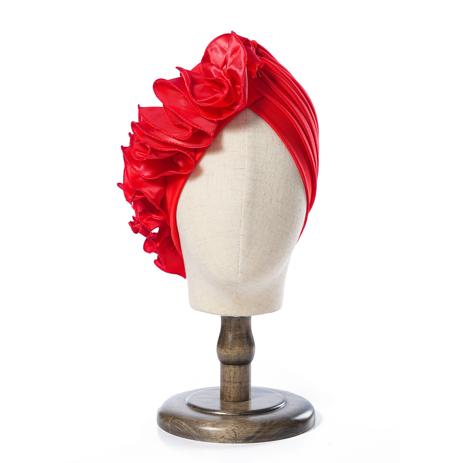 Cappello musulmano Cappello con fascia decorativa a fiori a fila laterale Cappello con fascia elastica plissettata Cappello etnico con fascia antivento_voghion.com