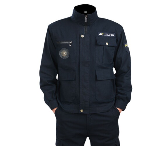Spring and Autumn Workwear Set 100% Cotton Heat Resistant Welding Uniform Construction Site Protective Clothing Machine Maintenance Electric Welding Workwear Wholesale