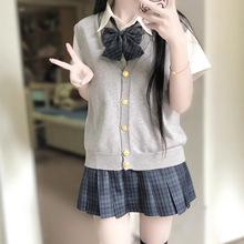 日系叠穿JK背心马甲春秋季薄款校供百搭学院风外搭针织开衫