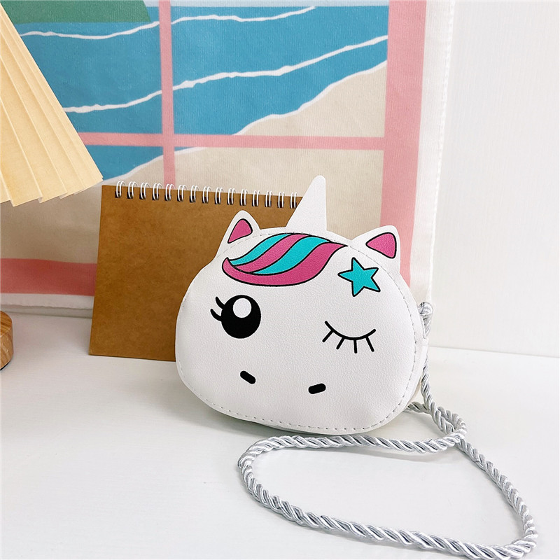 Estilo coreano 2021 nueva moda de dibujos animados unicornio niños bolsa de mensajero lindo bebé mini monedero bolso de hombro